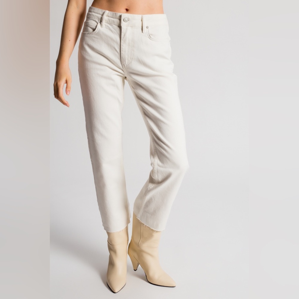 All Saints Barely Jeans Frayed Ivory Sz 26 ❤️